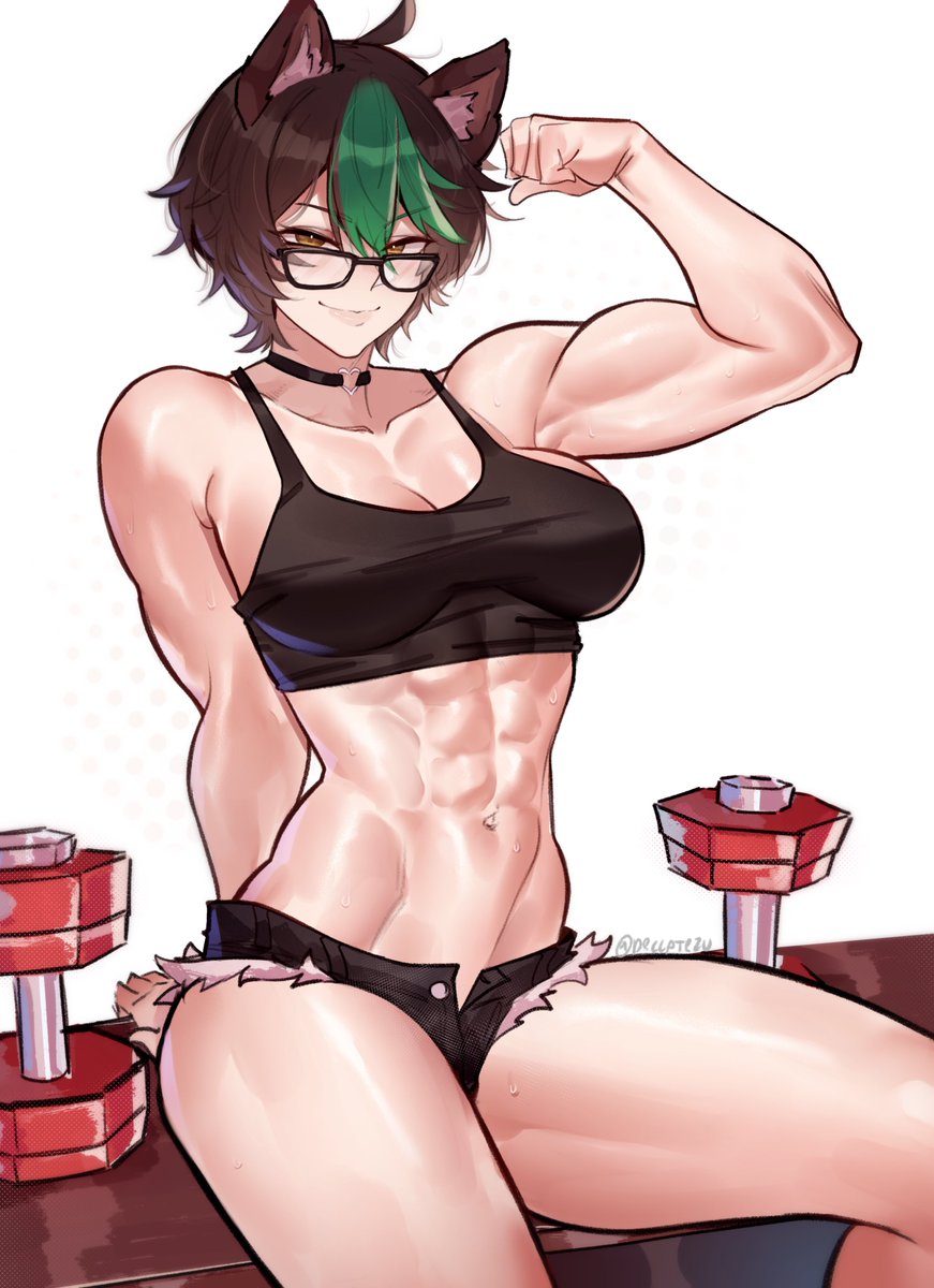 Silly Tomboy Raccoon trains hard!💪
Art by the amazing <a href="/deccatezu/">Decca</a>, thank you!!!💖