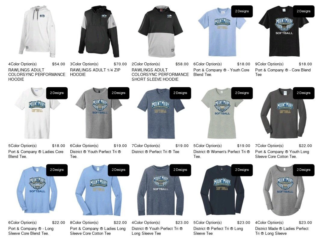 MtMarySoftball's tweet image. The MMU Softball apparel store is OPEN!! Get your softball apparel today to cheer on our Blue Angels for this upcoming season!🥎💙🪽
Store is open until November 17th.
#GoBlueAngels bsg.chipply.com/mtmarysoftball…
