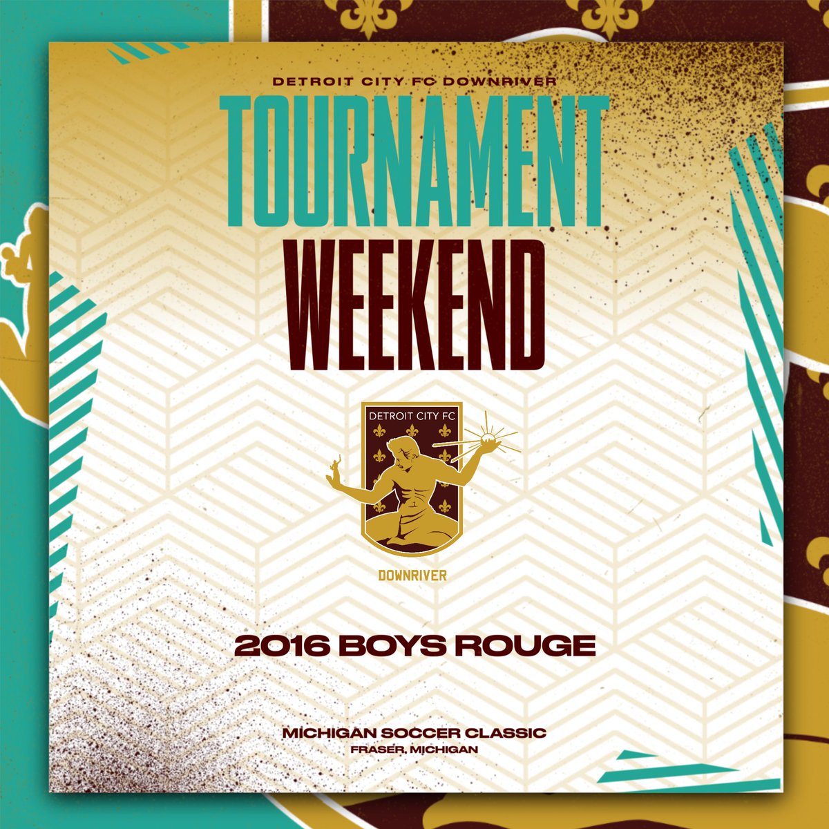 ⚜️ TOURNAMENT WEEKEND! ⚜️ Wishing luck to our 2016 Boys Rouge team as they take on the Michigan Soccer Classic Tournament in Fraser, Michigan this weekend! Let's go Detroit City FC Downriver! You've got this! #dcfcdownriver