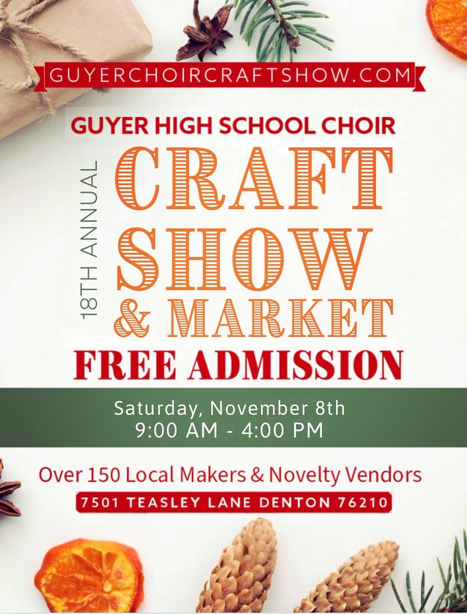 DanielleNAuthor's tweet photo. Are you doing anything #Fun #ThisWeekend?ย
I have #BigPlans! I will be at the #GuyerHighSchool #Choir #CraftShow! #Come #ChecOut this #FreeEvent!
#TheLegacy #TheCursedHalfMoon #TheCursed #HalfMoon #IndieAuthor #AuthorLife #Dystopian #Fantasy #YoungAdultFiction #Christmas https://t.co/51aIB7BU8y