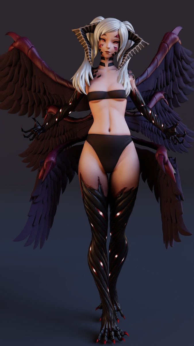Mc_Yayade's tweet photo. Grima wip for the week. I finally pretty much finished rigging her so I decided to try out a new pose. I also finally started working on her plumage and it's totally not driving me insane 🥴 https://t.co/lqilHCqtFI