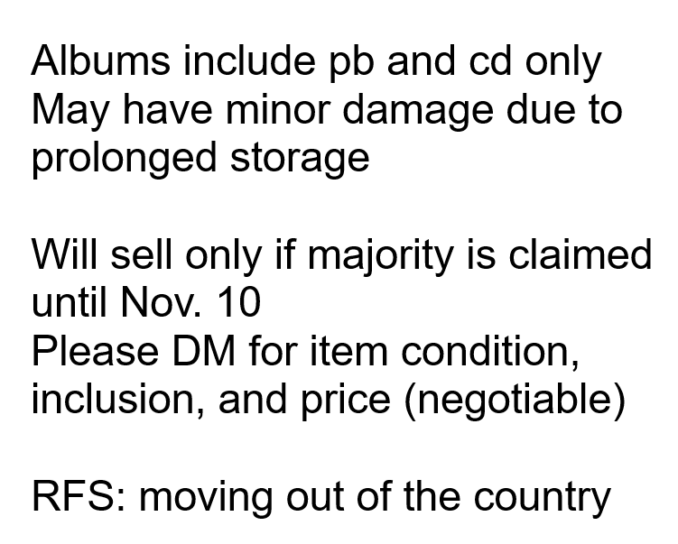 digomishop's tweet photo. Interest Check
Rush

List:
https://t.co/w2KdosVAm7
(more albums, dolls, pcs, and other official mds will be added later)

wts lfb ph exo cbx sc nct 127 dream wayv seventeen red velvet aespa unsealed albums photobook photocard pc dvd sg magazine https://t.co/F5R50jdj7x