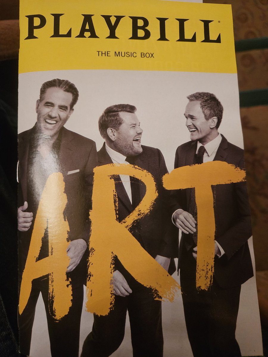 NormMe's tweet photo. Excited to see Art with 3 amazing actors. Been awhile between shows for me, so doublely excited.
@artonbway https://t.co/vXyzxt05LC