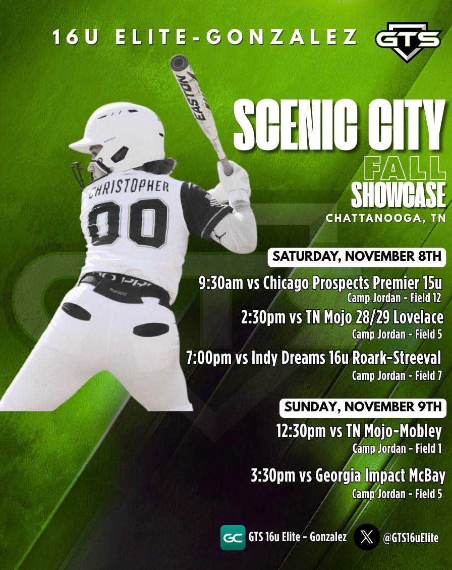 CeceSmithSB's tweet photo. Big weekend ahead with my squad at the Scenic City Fall Showcase! 🥎 👊
@GTS16uElite https://t.co/GjBsA8DYSG