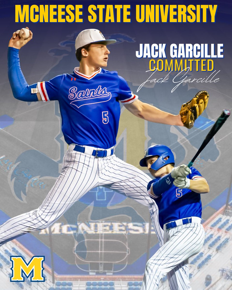 jackgarcille's tweet photo. I’m excited to announce that I will be continuing my baseball and academic career at Mcneese State University. I would like to thank God, parents, coaches and teammates. @c_lloyd1 @JustinHill @MilesDurham28 #GeauxPokes https://t.co/dIoBpiWw4P