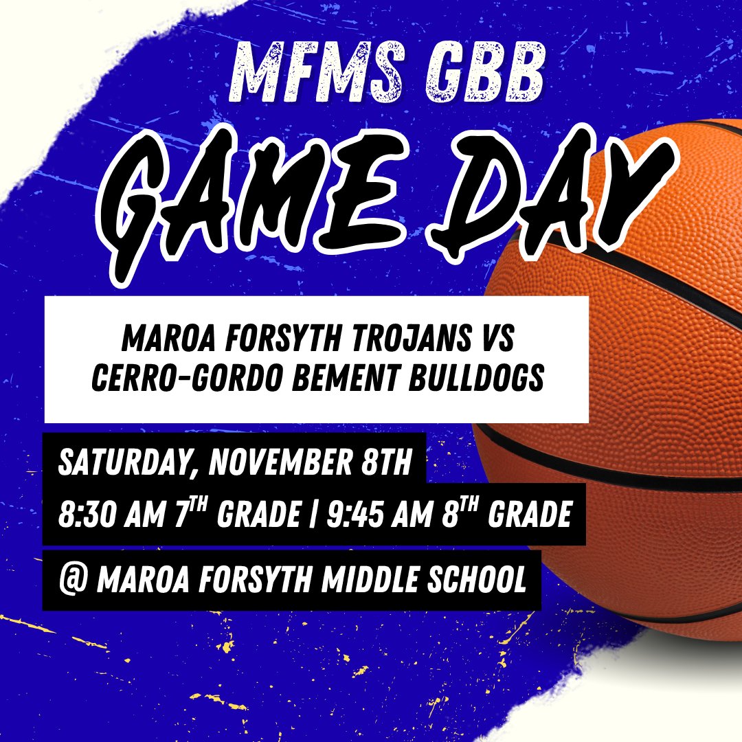 🏀GAME DAY🏀
🗓Saturday, November 8th
🆚Cerro-Gordo Bement
⌚8:30 am (7th) | 9:45 am (8th)
📍MFMS
▶Team 1 Sports: Hudl TV
🔗fan.hudl.com/usa/il/maroa/o…