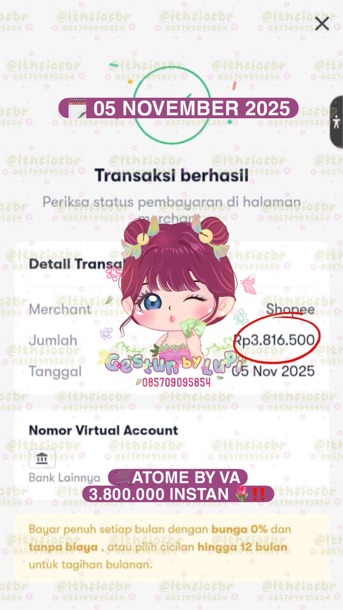 lthfiafbr's tweet photo. 🗓 testimoni 5 NOVEMBER 2025 —— ATOME by VA https://t.co/BDYvuz7Ya9 get 3.420 : CAIR INSTAN. 📢💥

📨 𝐖𝐀 : https://t.co/5WATllNkUt https://t.co/xuYVKcsF5w