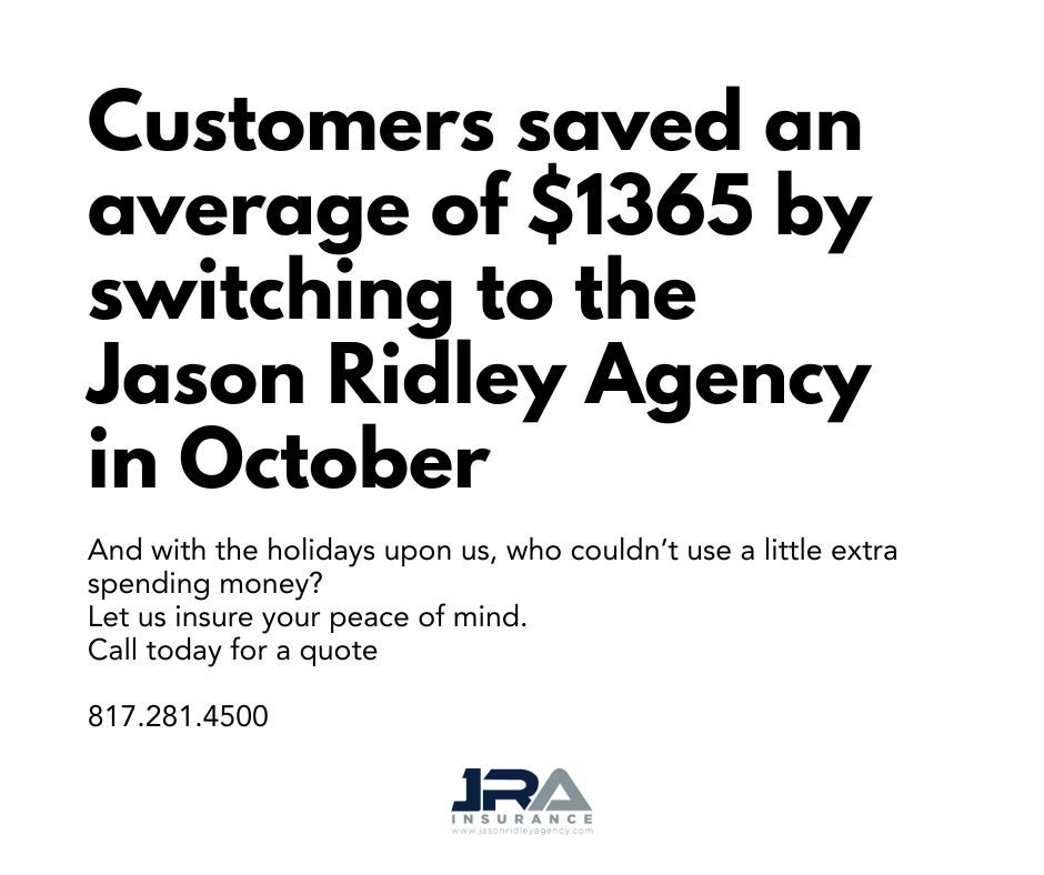 Home, Auto or business, we're crushing it right now. Think you're overpaying with your current agent? Maybe you are, maybe you aren't. Let us take a look and find out if we can put a little extra money back into your pocket by switching to the Jason Ridley Agency!