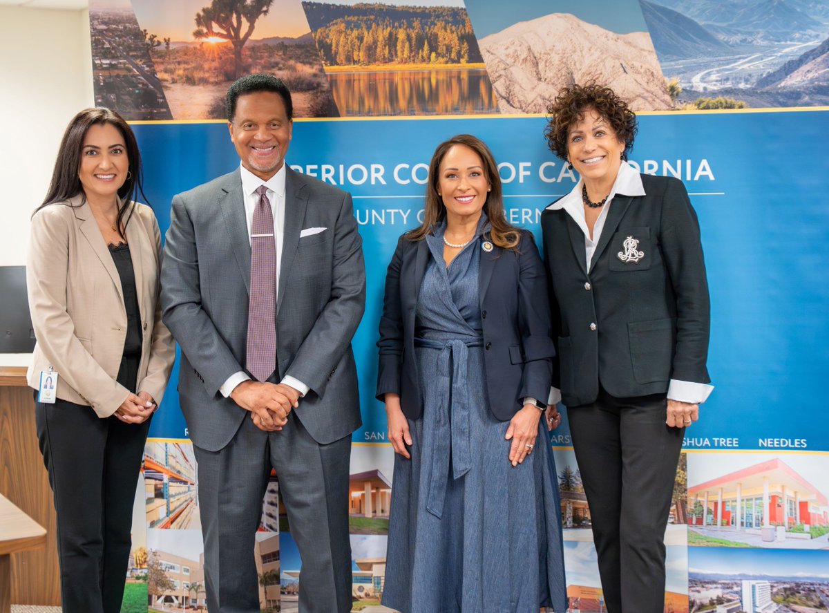Presiding Judge Lisa Rogan and CEO Anabel Romero welcomed Senator Rosilice Ochoa Bogh to the Victorville Courthouse to discuss urgent infrastructure needs and witness remote appearance tech in action. Thank you, Senator, for joining us!