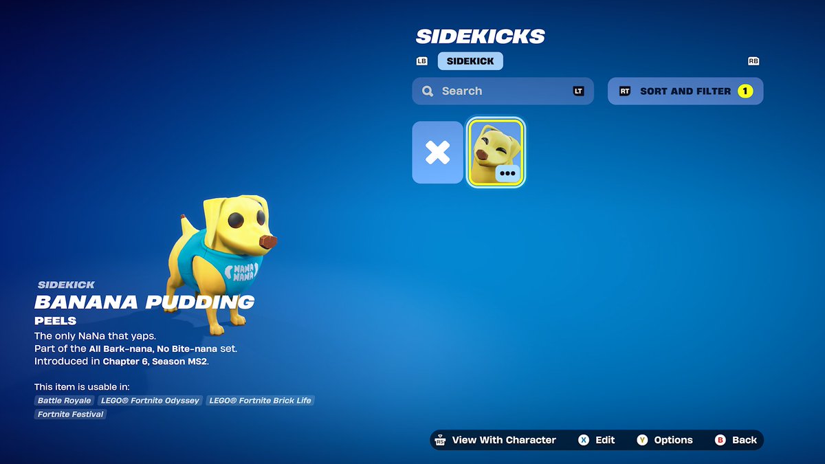 GraveGuillotine's tweet image. Sorry, Epic, but I can&apos;t justify spending a thousand V-Bucks just for a pet whose body I can customize only once.

Until you change the one-time customization to something we can do whenever we want, Banana Pudding will be the only Sidekick I&apos;ll ever use.

#NoSidekickRestrictions