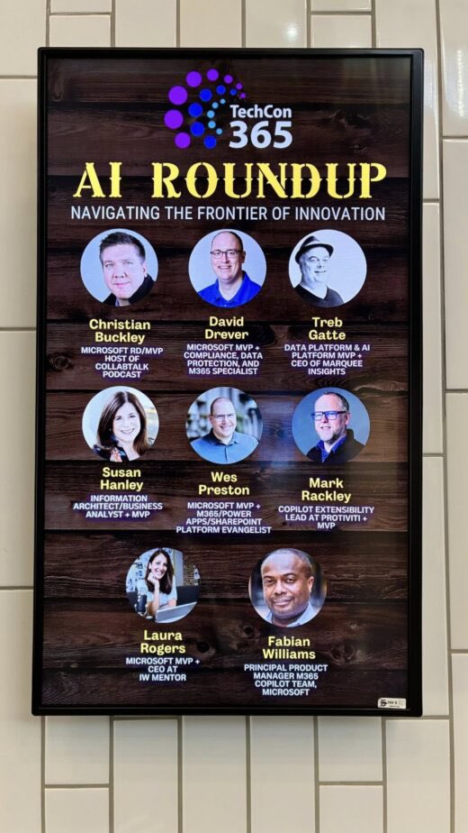WonderLaura's tweet image. 🎤💡 Big takeaways from TechCon365 Dallas! Christian Buckley shares insights from the keynote panel—covering AI adoption, Copilot strategies, and what’s next for Microsoft 365 pros. #TechCon365 #Copilot #Microsoft365
By @buckleyplanet