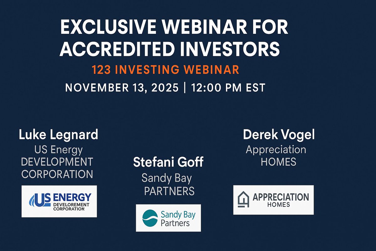 Exclusive webinar for accredited investors on tax-advantaged energy, real estate, and charitable strategies
 
Join us for an exclusive presentation designed for accredited investors seeking tax-efficient and income-producing alternative investment strategies.
Three industry
