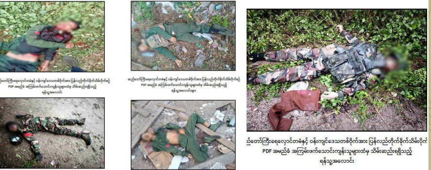 MoeSatKhinn's tweet photo. During clearance operations in #Madaya Twsp, many #MDYPDF terrorists were killed, and their bunkers, weapons, and equipment were seized as others fled amid Tatmadaw’s counterterrorism efforts. Security forces are now working to restore peace and stability in the region.
#Myanmar https://t.co/NViqDlbSZU