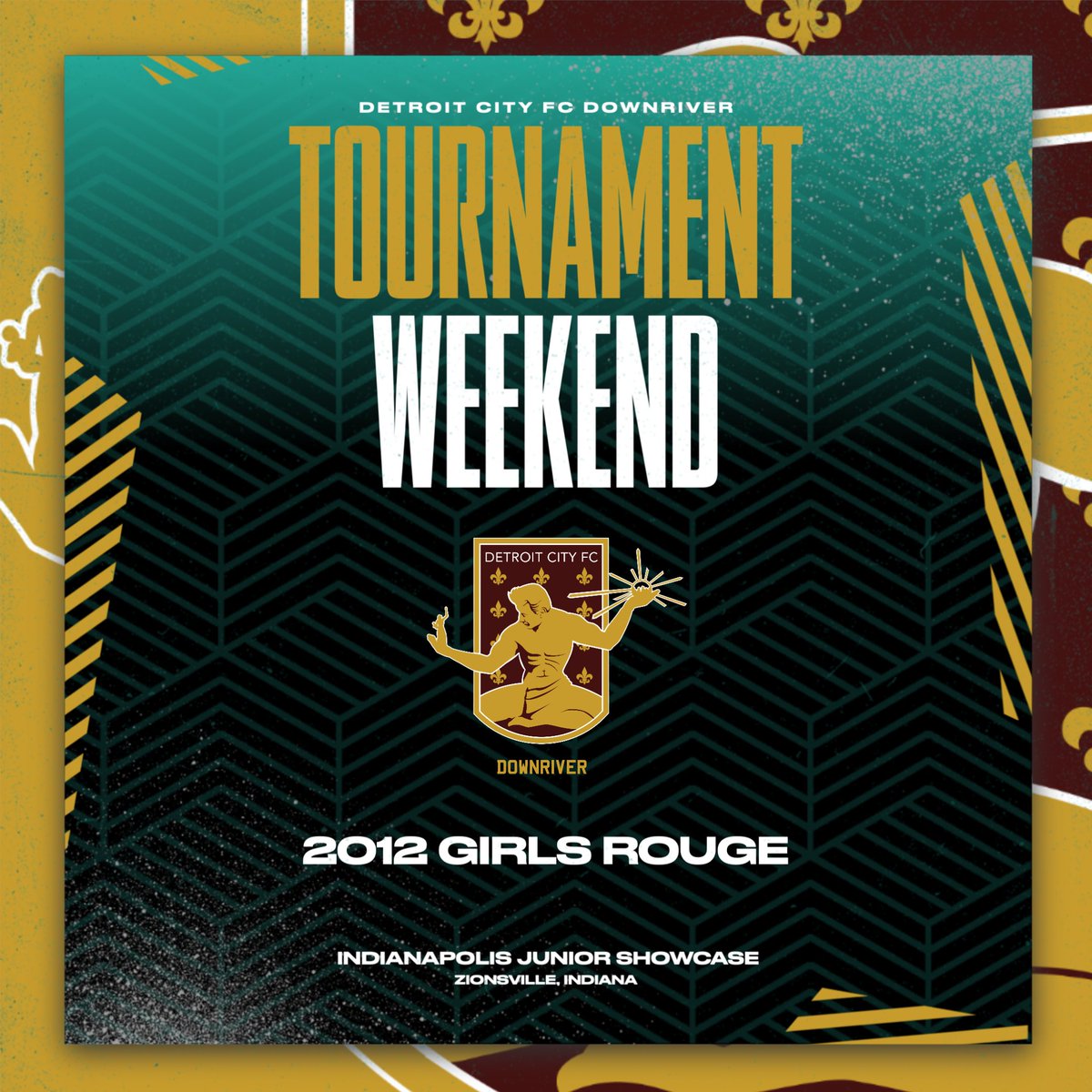 ⚜️ TOURNAMENT WEEKEND! ⚜️ Wishing luck to our 2012 Girls Rouge team as they take on the Indianapolis Junior Showcase in Zionsville, Indiana this weekend! Let's go Detroit City FC Downriver! You've got this! #dcfcdownriver