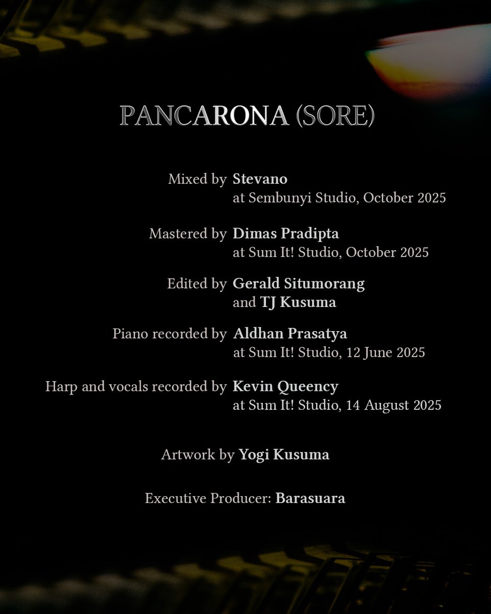 Pancarona (Sore) bersama <a href="/sheiladaisha/">Sheila Dara Aisha - #SOREIDAMAN DI BIOSKOP 10 JULI</a> &amp; Maya Hasan menciptakan dimensi baru dengan vokal yang lebih lirih dan petikan harpa yang sangat indah.

Perpaduan yang memilukan sekaligus cantik di saat yang bersamaan.

Lagu ini sudah bisa didengar di seluruh layanan digital.