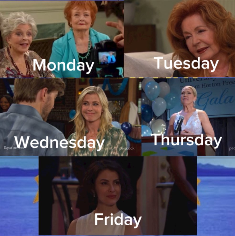 Which Day are you most excited for?🥳⏳👏🏾
<a href="/DaysHayes/">Bill & Susan Hayes</a> #mareecheatham <a href="/SuzanneC_Rogers/">Suzanne Rogers</a> #chandlermassey <a href="/Ali_Sweeney/">Alison Sweeney</a> <a href="/imravenbowens/">Raven Bowens</a> <a href="/missyreeves4/">melissa reeves</a> #linseygodfrey #Days