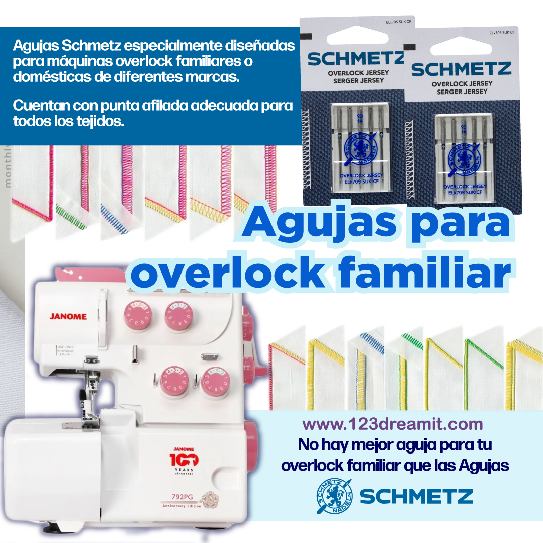 123dreamit's tweet image. 🧵 ¡Garantiza resultados impecables en cada puntada con tu overlock doméstica! Prepara tus proyectos con precisión y detalle utilizando las agujas Schmetz para overlock. 🌟 #Costura #overlock #Agujas #Schmetz #Artesanía