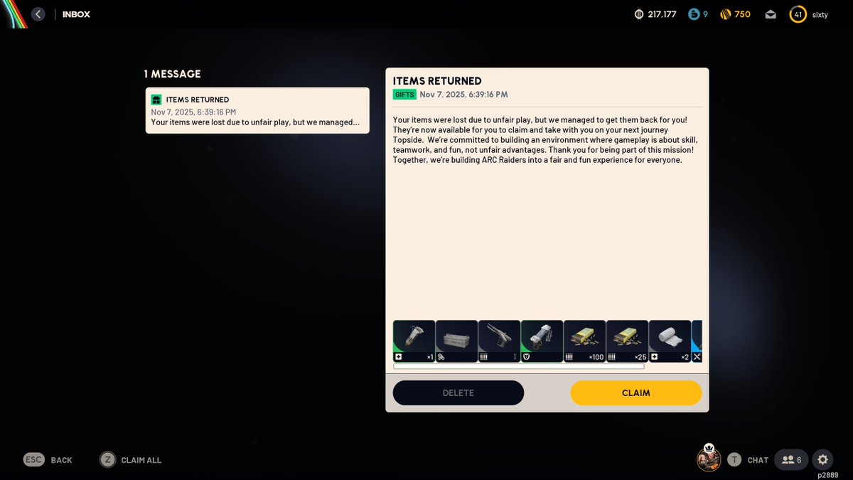 damn didnt even report anyone but they banned a cheater and gave loot back. W <a href="/ARCRaidersGame/">ARC Raiders</a>