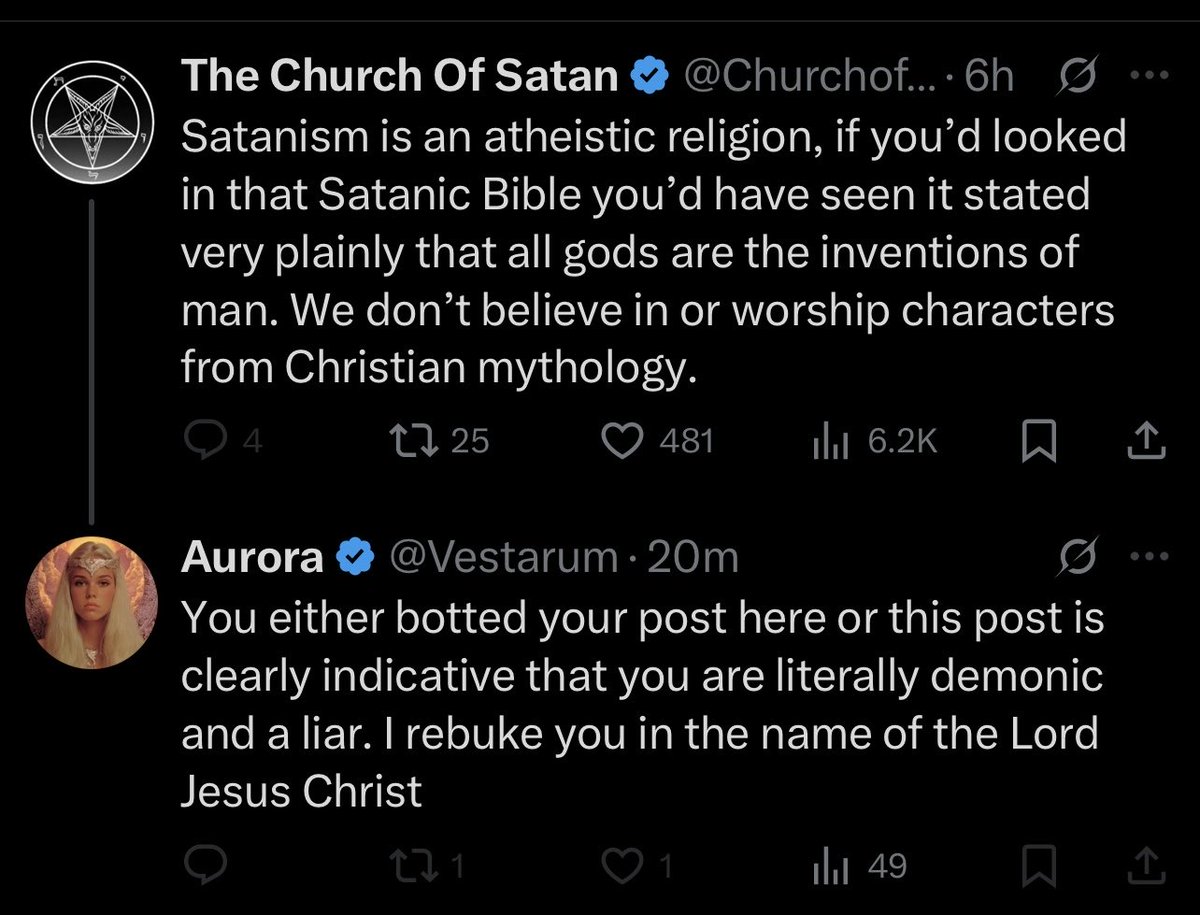 ChurchofSatan's tweet photo. Another day, another rebuking by a blocker. https://t.co/BmzbCM66gV