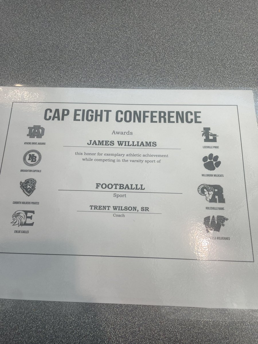 Appreciate being nominated CAP8 All Conference‼️
<a href="/SterlingJ90/">Sterling Johnson</a> <a href="/TdwilsonsrSr/">Trent Wilson Sr</a> <a href="/TylerWoodsFB/">Tyler Woods</a> <a href="/RemingtonReb/">Remington Rebstock</a> <a href="/coachx919/">Xavier</a> <a href="/CoachFields44/">𝐂𝐨𝐚𝐜𝐡 𝐂𝐚𝐫𝐥𝐨𝐬 𝐅𝐢𝐞𝐥𝐝𝐬</a> <a href="/Coach_KPope/">Kyle Pope</a> <a href="/SamH2528/">Sam Howard</a> <a href="/lgware/">lance ware</a> <a href="/HarrelsonEarl/">Coach Earl Harrelson</a>