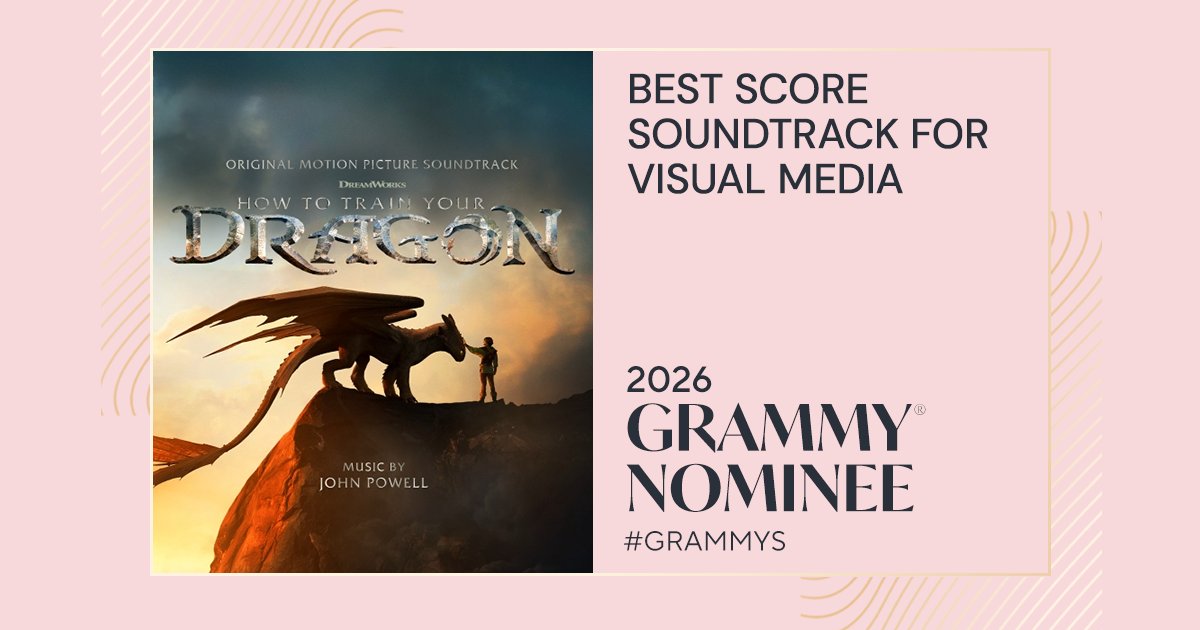 HTTYDragon's tweet image. No flight is complete without music 🎵 Thank you to the Grammys for nominating How to Train Your Dragon for Best Score Soundtrack for Visual Media!
