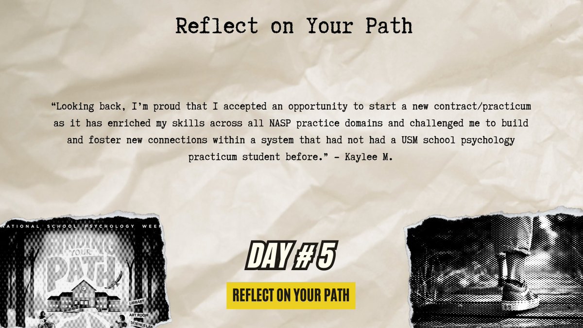 ✨ Day #5 of National School Psychology Week ✨
We’re closing out #NSPW2025 by reflecting on the unique paths that led our students &amp; faculty to school psychology. Each and every milestone (big or small) has shaped who we are today. 🌿