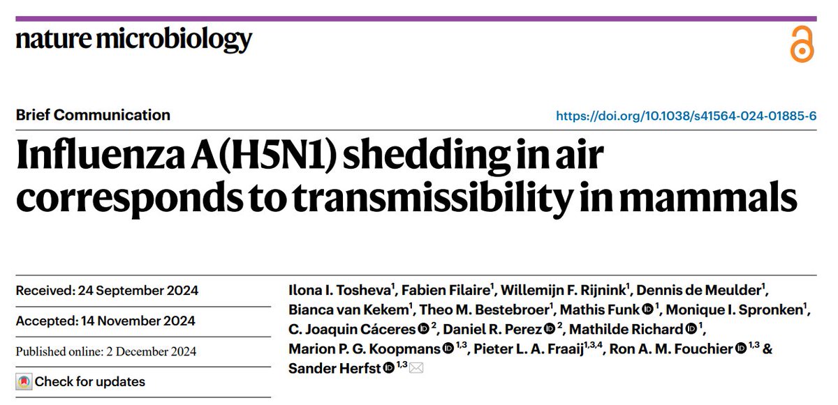 Yes, we do "coexist" with H5N1 variants that are also AIRBORNE, including a 2024 one isolated from a dairy farm worker. Why aren't we hearing about human cases of bird flu anymore? Because we suppressed data release and fired the surveillance people from the CDC.
#H5N1 #BirdFlu