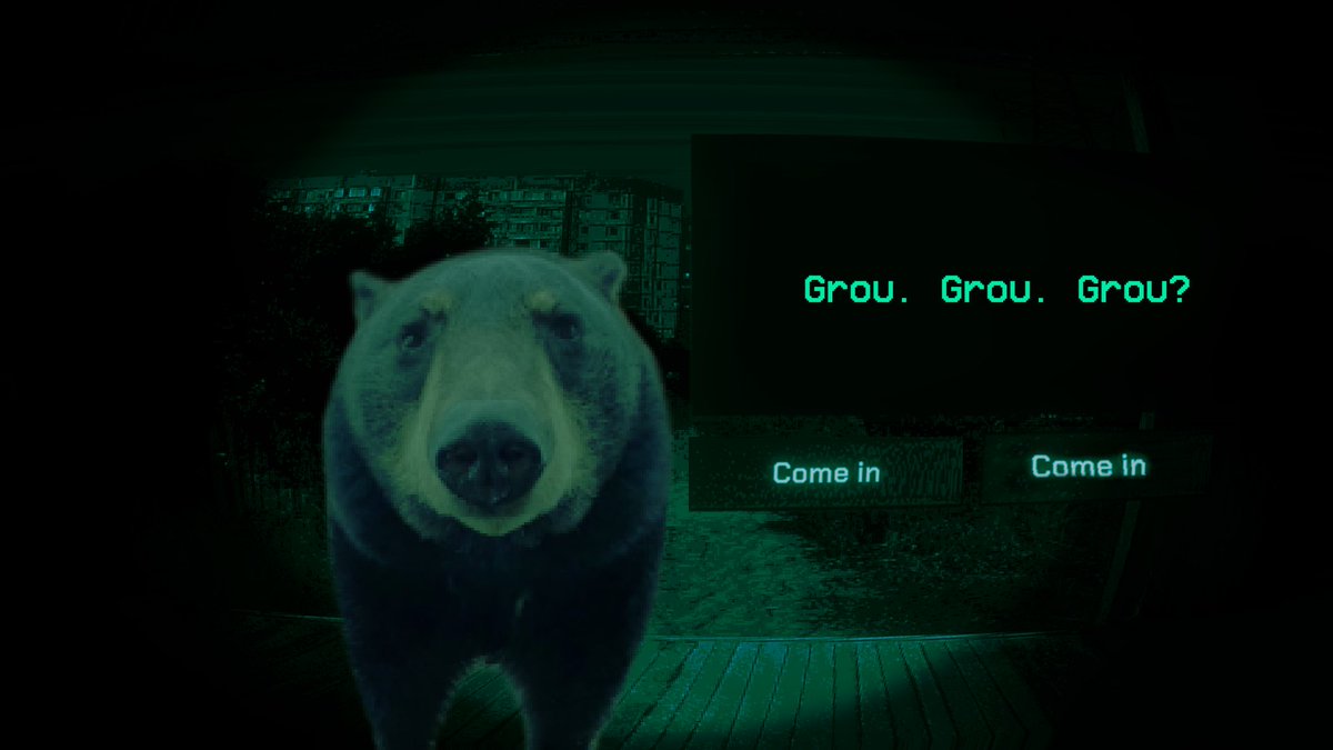 played this game a few nights ago and all I could think of is this bear asking to be let in