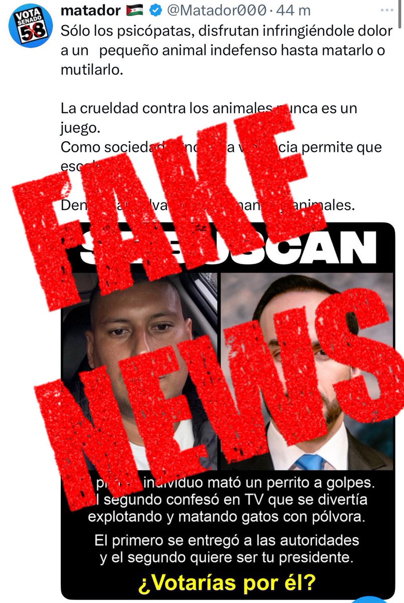 El hijueputa MATADOR, maltratador de mujeres le toca salir con estos montajes haber si la izquierda lo sigue teniendo en cuenta para un contrato y poder seguir consíguiendo para el perico.
La mentira de los gatos ya está aclarada. Fue una broma a Suso's . Pero lo que no es