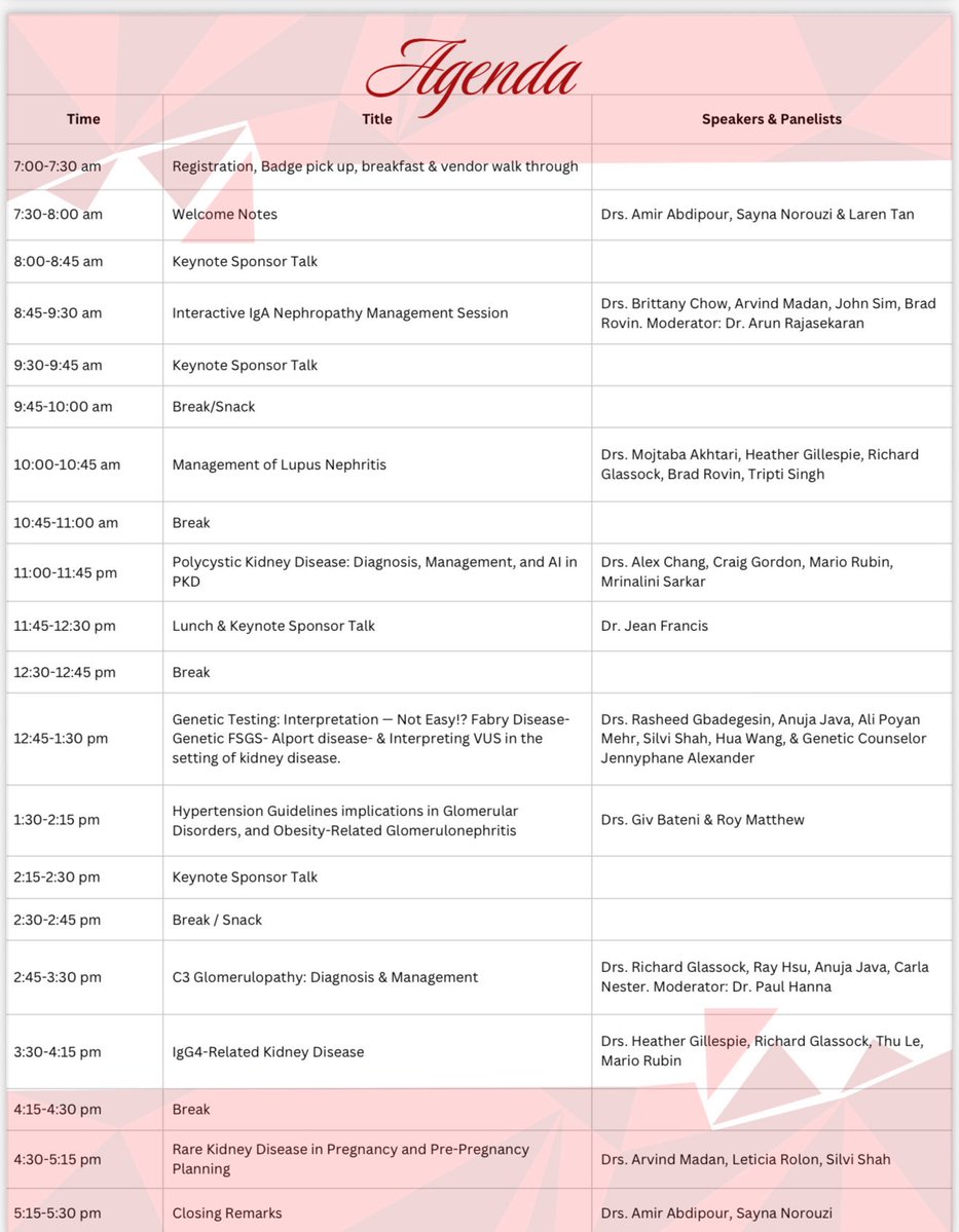 SaynaNorouzi's tweet image. Sign up (in-person or online) for our upcoming Rare Kidney Disease Conference to review the recent data presented at the #ASN 😃⭐️

llu.edu/events/2025-ra…

#RareKidneyDisease #NephX

For registration discounts or travel grants, DM me 🥰⭐️