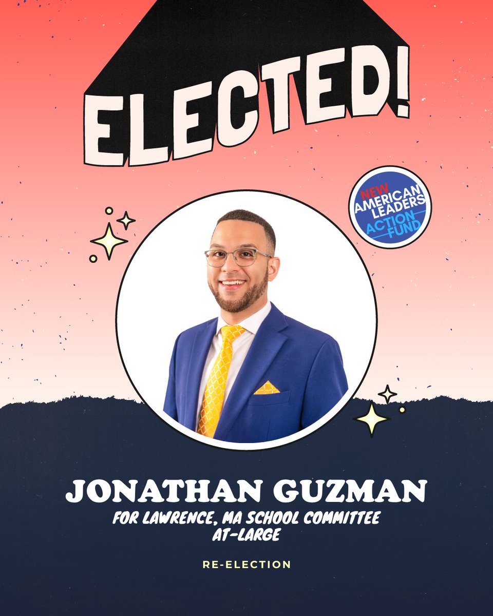 Congratulations to Jonathan Guzman on winning his re-election for Lawrence School Committee, At-Large! 🎉 We wish him all the best as he aims to broaden the opportunities and resources available to students in his district!