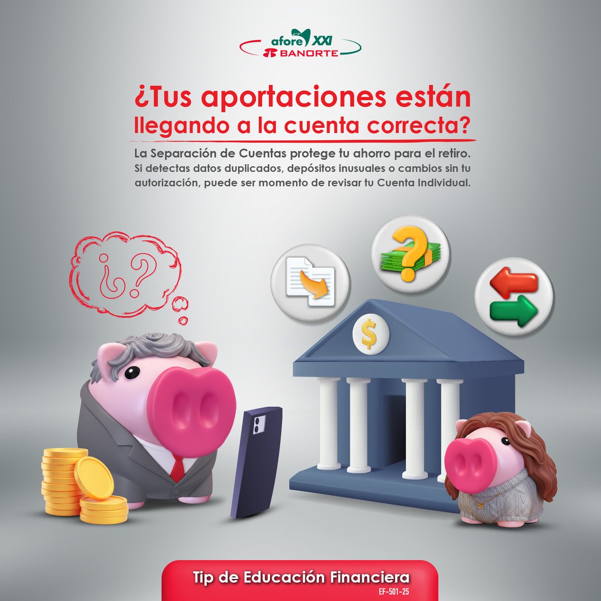 🔍 ¿Aportaciones o datos desconocidos en tu Estado de Cuenta Afore?

Puedes requerir el trámite de Separación de Cuentas, un proceso que corrige coincidencias entre NSS o CURP.

🔗 Conoce el paso a paso: bit.ly/3LMzHha

#Afore #EducacionFinanciera #SeparacionDeCuentas