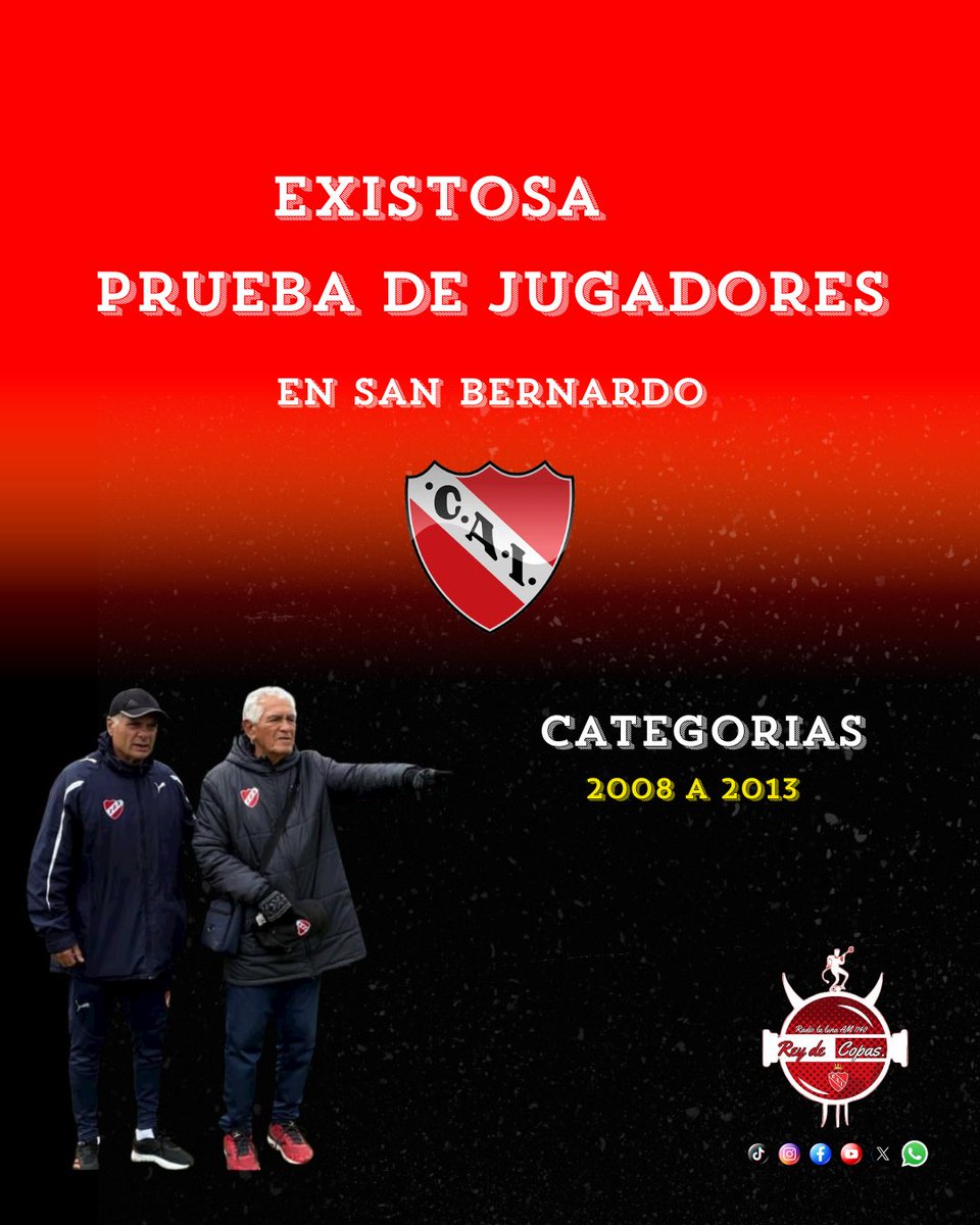 El miércoles más de 400 chicos del Partido de La Costa participaron de las pruebas de Independiente en el Club Fomento San Bernardo, junto a Luis “Lucho” Montiel y la presencia de Pancho Sá.

El futuro se sigue buscando en cada rincón. ❤️⚽👹