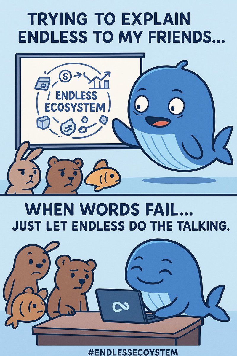 rhteo86's tweet image. “When words fail… just let Endless do the talking. 🐋💡
#EndlessEcosystem #Web3MadeSimple” @EndlessProtocol
