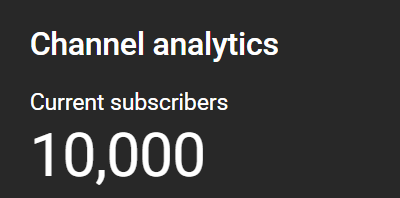 at the beginning on the year i set the goal for myself to hit 10k this would mean practically doubling my sub count in a single year  

if i had a spell of poorly performing videos it might've caused me some problems   

"but would you lose?"  

nah, i'd hit 10k