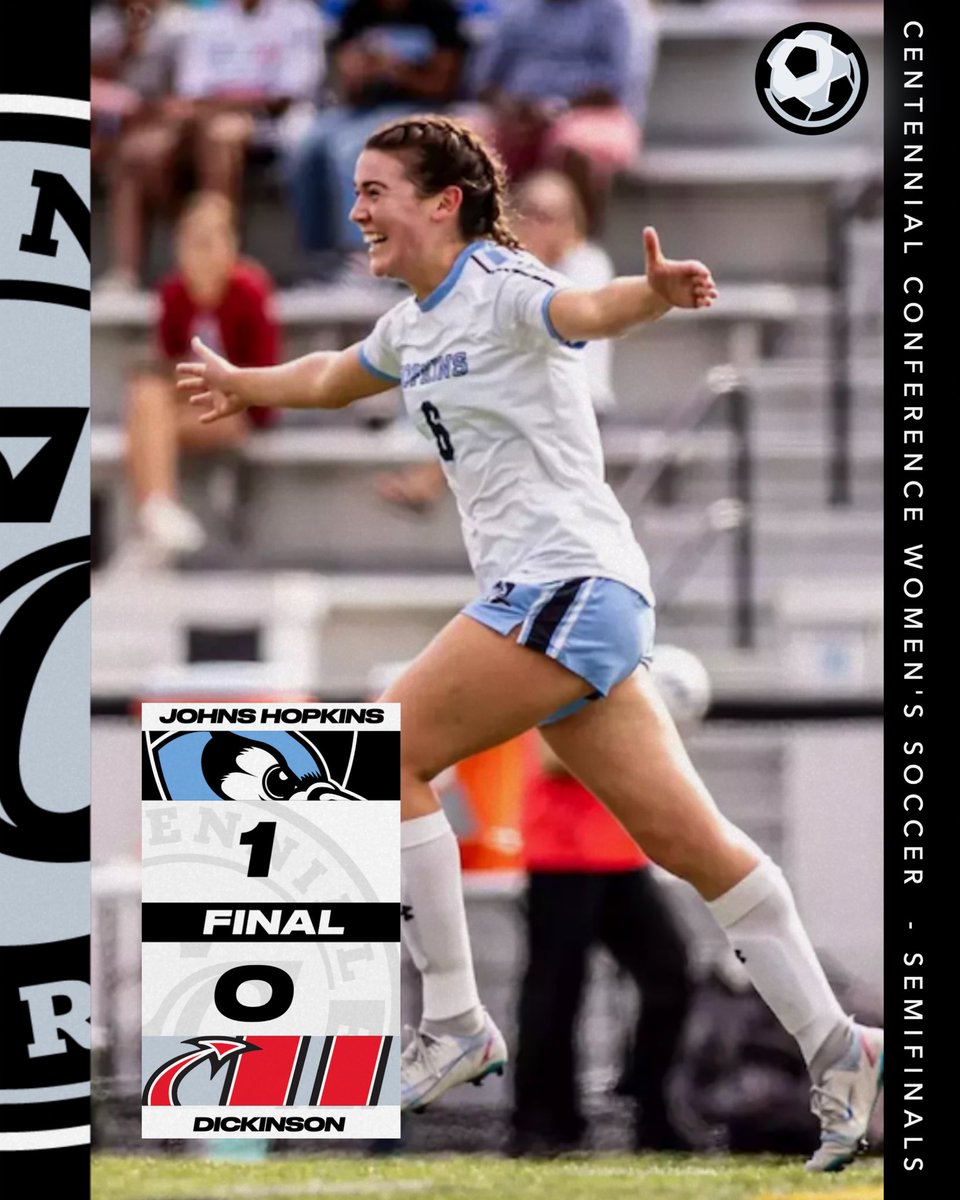 CentennialConf's tweet photo. WSOC | Blue Jays Moving On
#2 Johns Hopkins claims a 1-0 victory over #3 Dickinson
The Blue Jays advance to their fourth straight #CCwsoc Championship and will await the winner of the #1 Swarthmore/#4 Franklin & Marshall matchup.
#IgnitingGreatness #CentConf #d3soc https://t.co/Qor2BCf4Ec