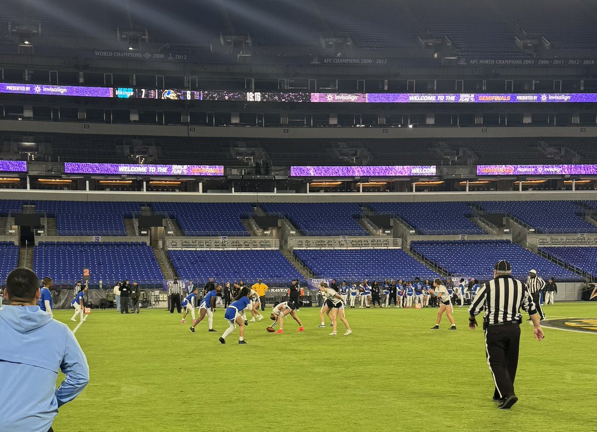 mcpsAD's tweet image. .@WWHSAthletics Girls’ Flag 🏈 advances to the 4A-3A State Finals with a 14-6 victory over Wise. Congrats to both teams on a great game! We are #MoCoProud! Thank you @Ravens for hosting us! @MCPSAthletics @MCPS
