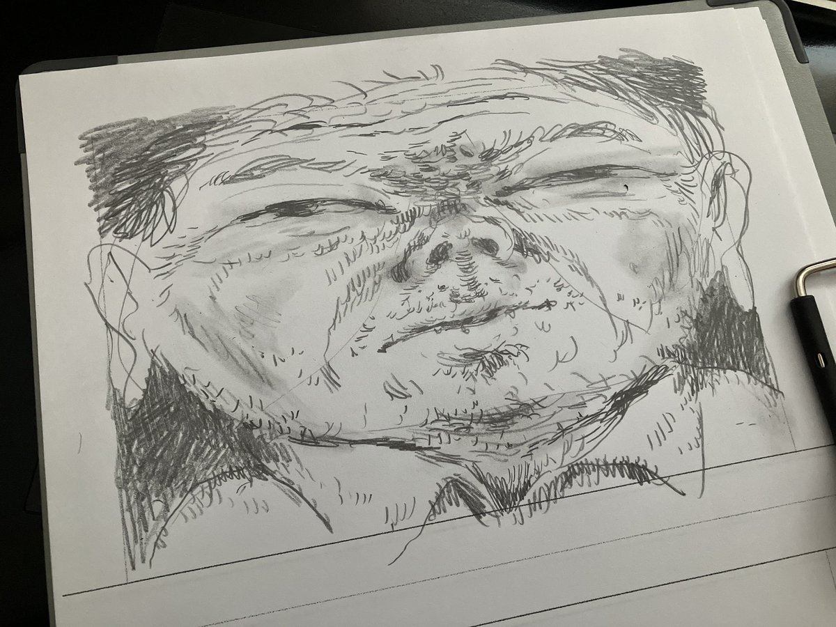 今朝は何も思いつかなかったのでおじさん描いたわ 