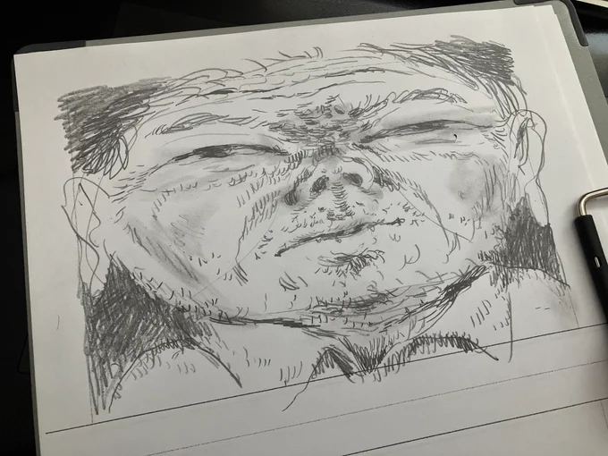 今朝は何も思いつかなかったのでおじさん描いたわ 
