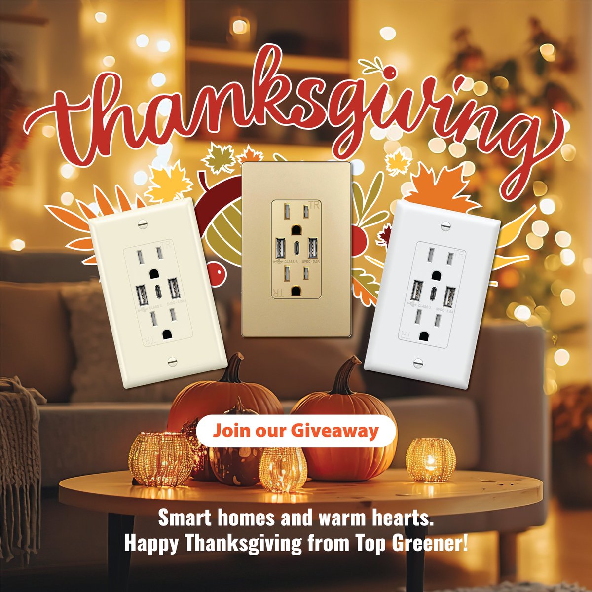 TOPGREENER's tweet image. 🎉 Charge Up Your Thanks Giveaway 🎉Enter to win this easy home upgrade!⁠
⁠
📅 Closes November 21 at 12:00 PM PST⁠
⁠
gleam.io/wDeOE/charge-u…
⁠
#Topgreener #Giveaway #USBOutlet #Free #EnterNow #ThanksgivingGiveaway #USB #Charging #HomeFinds #TechFinds #AmazonFinds