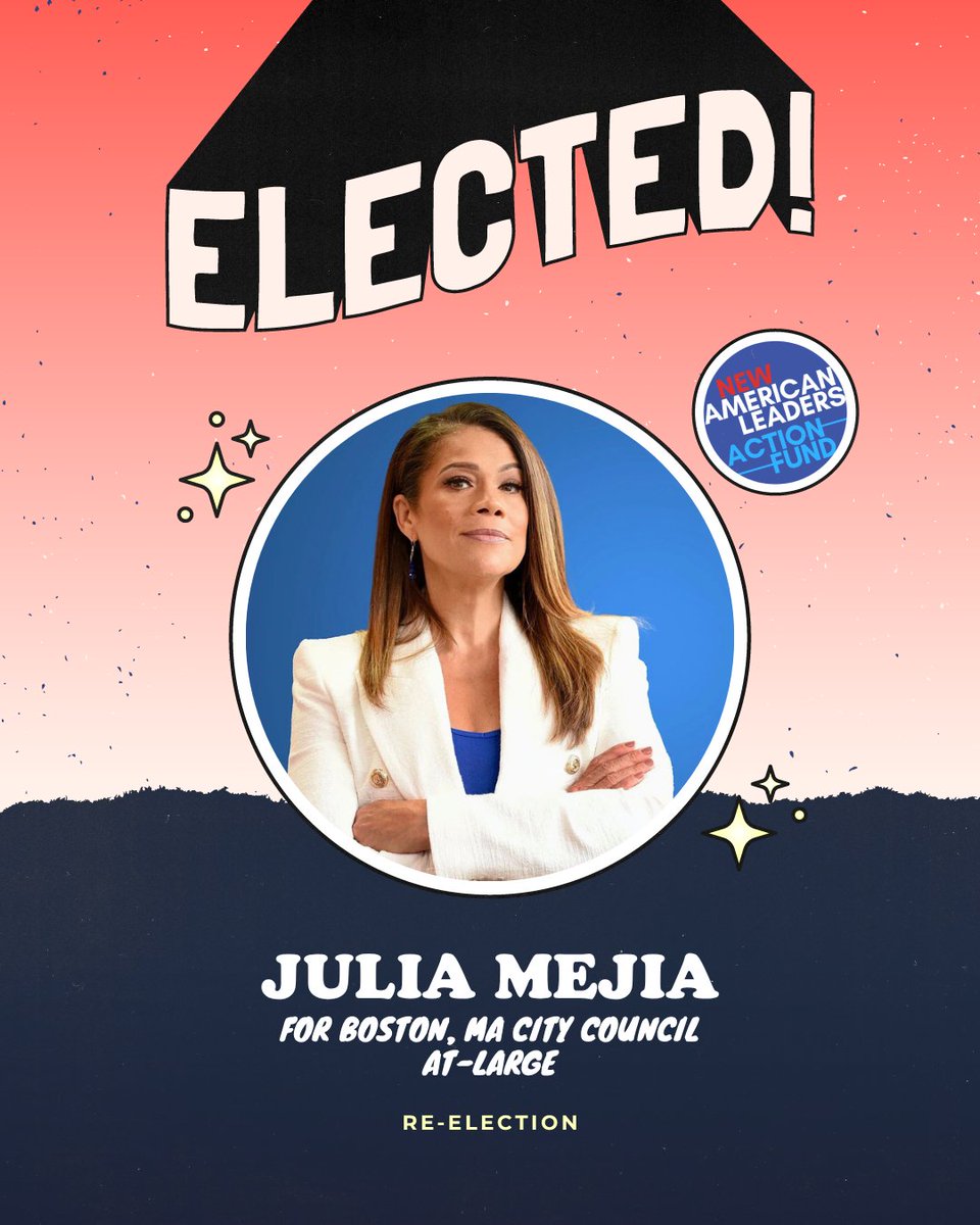 Congratulations to Julia Mejia on winning her re-election for Boston City Council, At-Large! 🎉 We know she will continue to champion humane policies that will continue to provide for and empower New Americans and working class Bostonians.