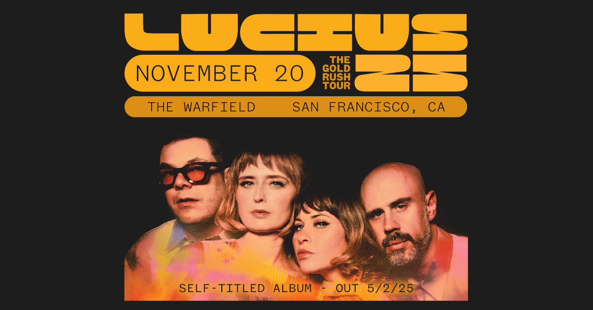 🌟Follow us &amp; Retweet for a chance to win a pair of tickets to see Lucius (<a href="/ilovelucius/">Lucius</a>) at <a href="/thewarfield/">The Warfield</a> on Thursday, November 20th!