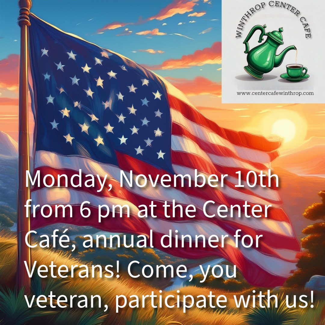 centercafe's tweet image. If you are a veteran, or know someone who is a veteran, let them know about our dinner at Center Café on Monday, November 10 from 6 to 8 pm!