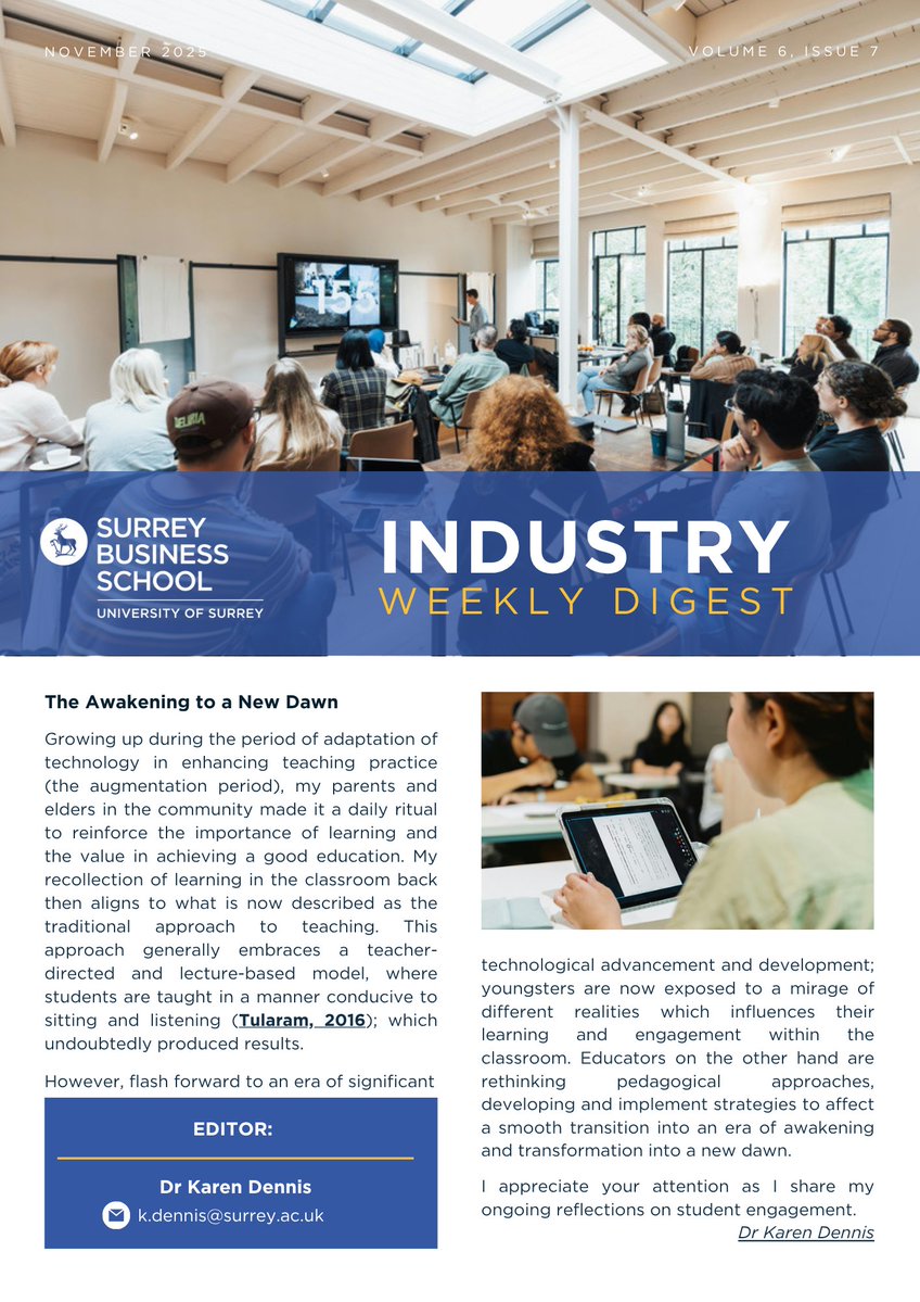 sbsatsurrey's tweet image. Technology has transformed the way knowledge is delivered, accessed, and experienced, opening new possibilities for innovation and integration across #learningandteaching, and #studentengagement. In this issue, Dr. Karen Dennis continues her reflection on this evolving landscape.