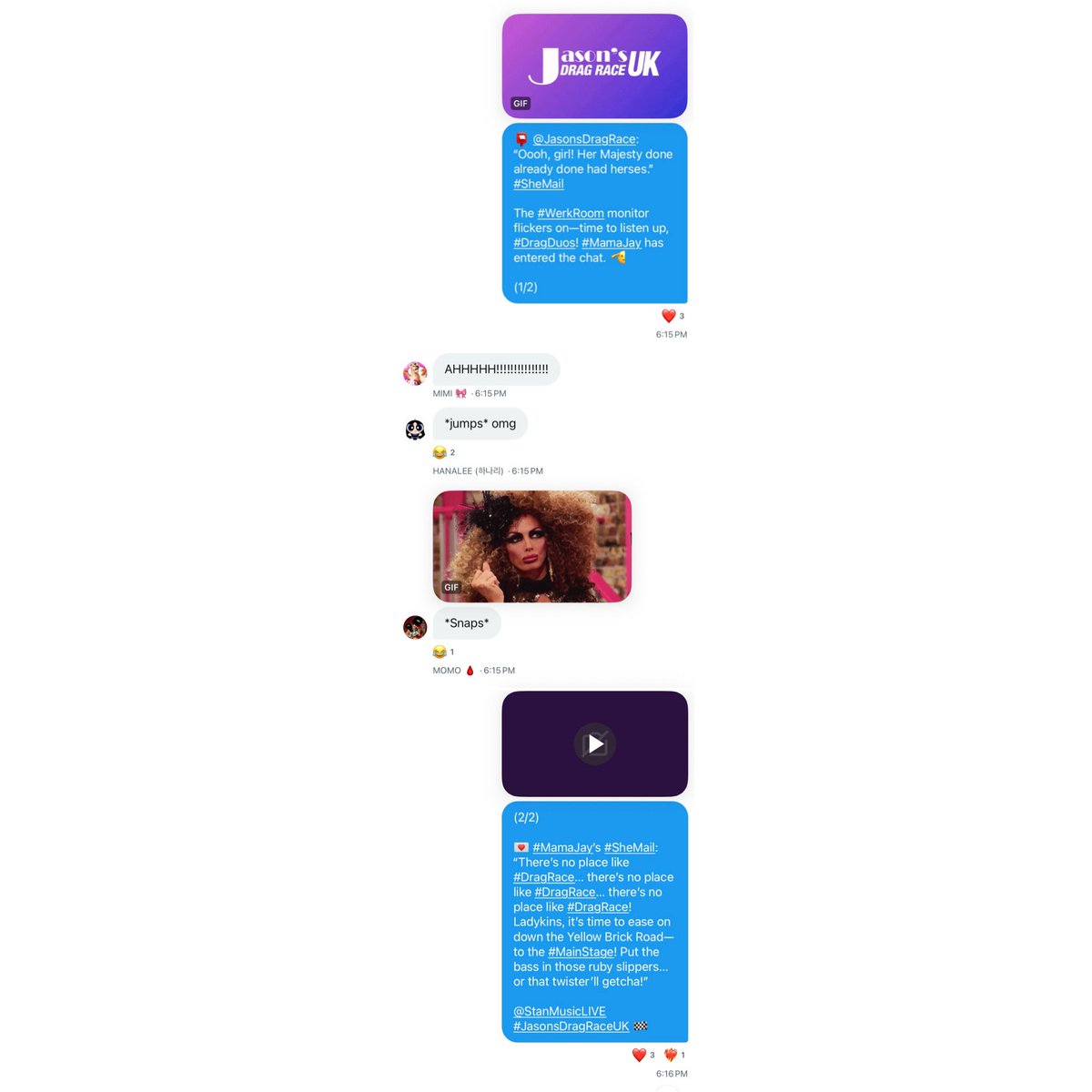 JasonsDragRace's tweet photo. 📮 #JasonsDragRaceUK’s #MamaJay (Offscreen): “Oooh, girl! Her Majesty done already done had herses." #SheMail
The #DragDuos just got Mama’s message—now, it’s your turn to! Only on #SMTVPlus. ⏯️ https://t.co/Pj9LvYZorn