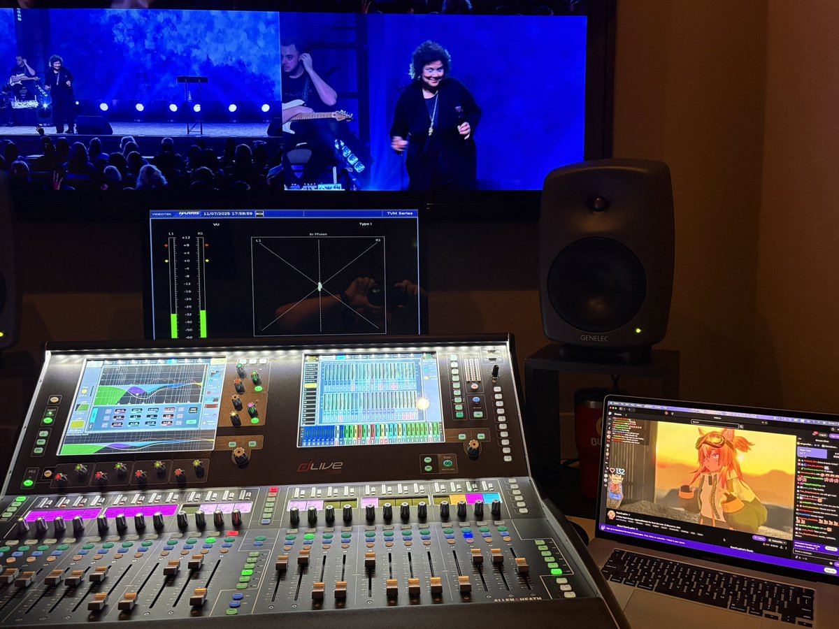 TheSoundGuyNate's tweet photo. Doing sound for Pursuit conference with Judy Jacobs and @KaoriLupine on my other screen. What a fun night https://t.co/lDwxLCVwxE