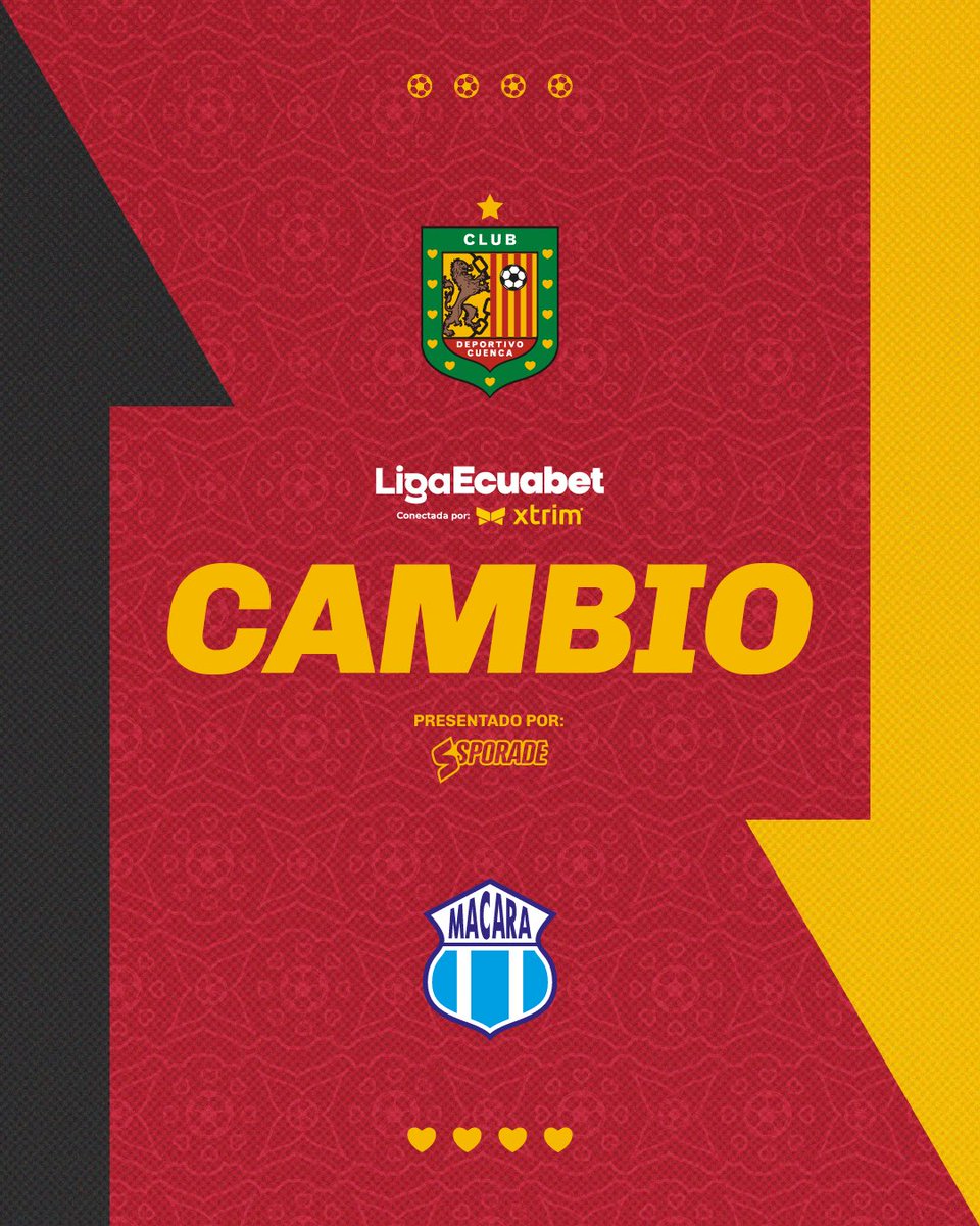 DCuencaOficial's tweet photo. Cambio #Sporade 

🔺Félix Angüisaca
🔻Alexis Rodríguez 

🔺 Stalin Morocho 
🔻Mateo Maccari  

 #LigaEcuabetconectadaporXtrim

#VamosCUENCA 🔴⚫️ https://t.co/iq2NCThnZL