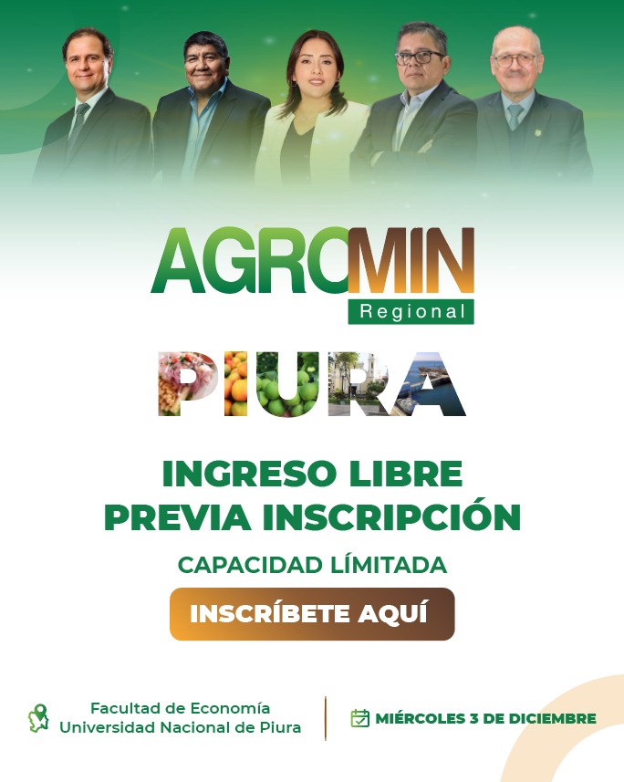 🌱AGROMIN Regional llega a Piura 🌾
📍Facultad de Economía – Universidad Nacional de Piura
📅Miércoles 3 de diciembre
👉Inscríbete ahora y asegura tu lugar: forms.gle/hQJ35ZA4TMezC7…

#AgroMinRegional #Piura #DesarrolloSostenible #Innovación #Agroindustria #Minería