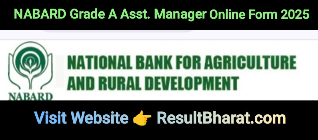resultbharat's tweet image. 💥 NABARD Assistant Manager Grade-A Online Form 2025 - Link Active ✈️
📌 Total Vacancies: 91 Post
⛔ Last Date: 30 November 2025
#NABARD #AM #AssistantManager #BankJobs #GovtJobs #ApplyNow #ResultBharat
🔗 Apply Link:
👉 resultbharat.com/NABARD-AM-Gr-A…