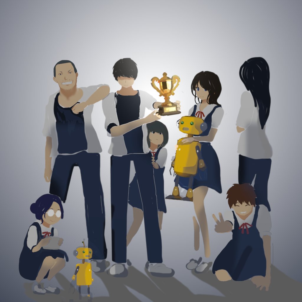 Unityで学生たちが世界崩壊後の学校でサバイバルするゲームを作成中です！
ゲーム制作から半年経ったのに、ストーリーやメインキャラどころかタイトルすら決まっていないという…。